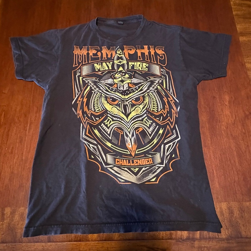 Memphis May Fire "Challenger" Owl Graphic Band T-Shirt M Black Metalcore Band